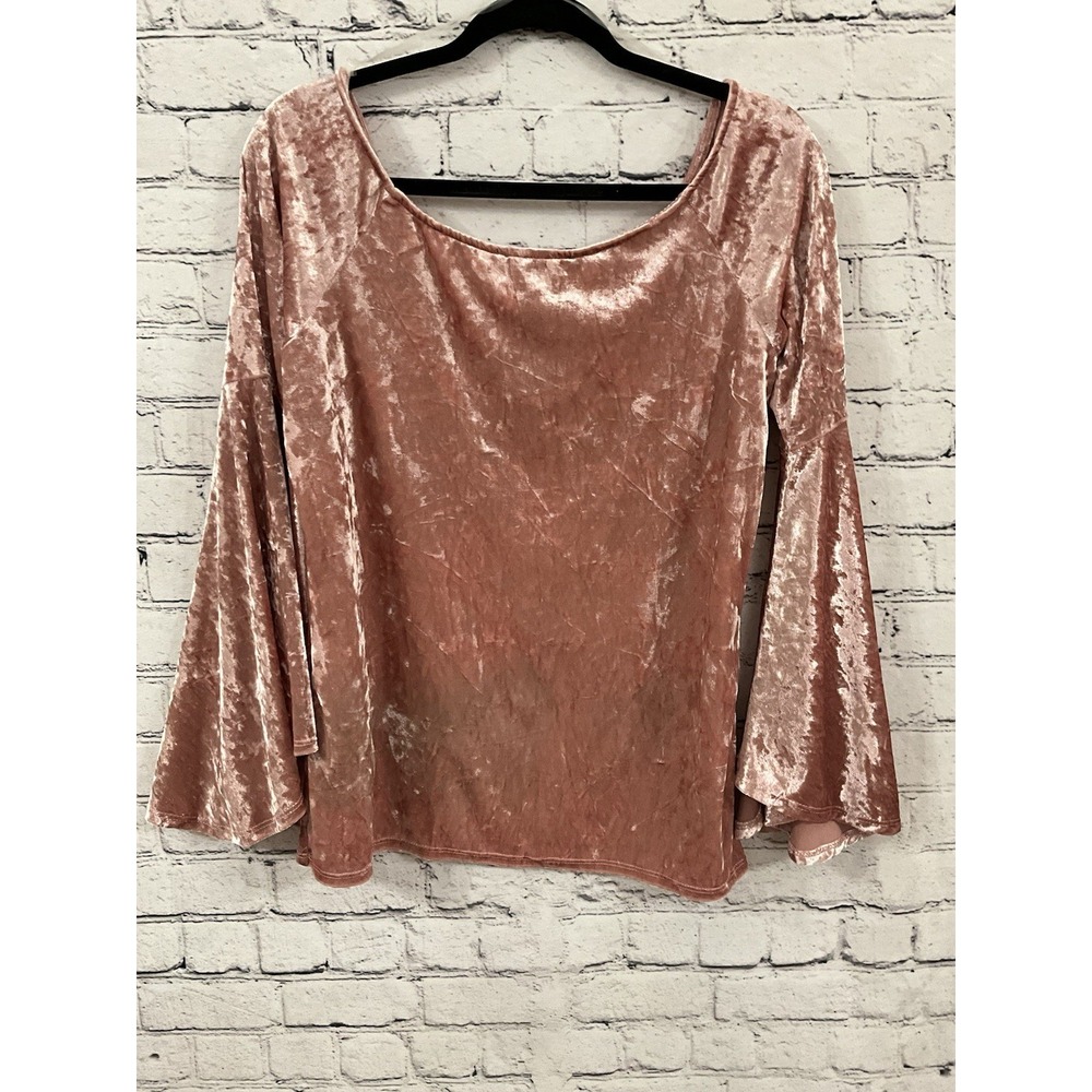 BLU HEAVEN BY UMGEE acid washed hot pink bell flutter long sleeve top Large - Picture 2 of 5